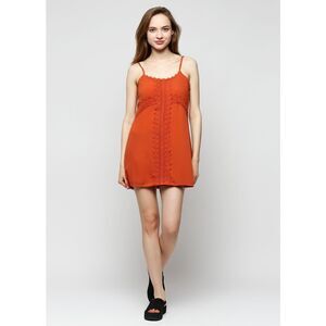 Blue Rain by Francesca's terracotta casual mini dress Small NEW #772